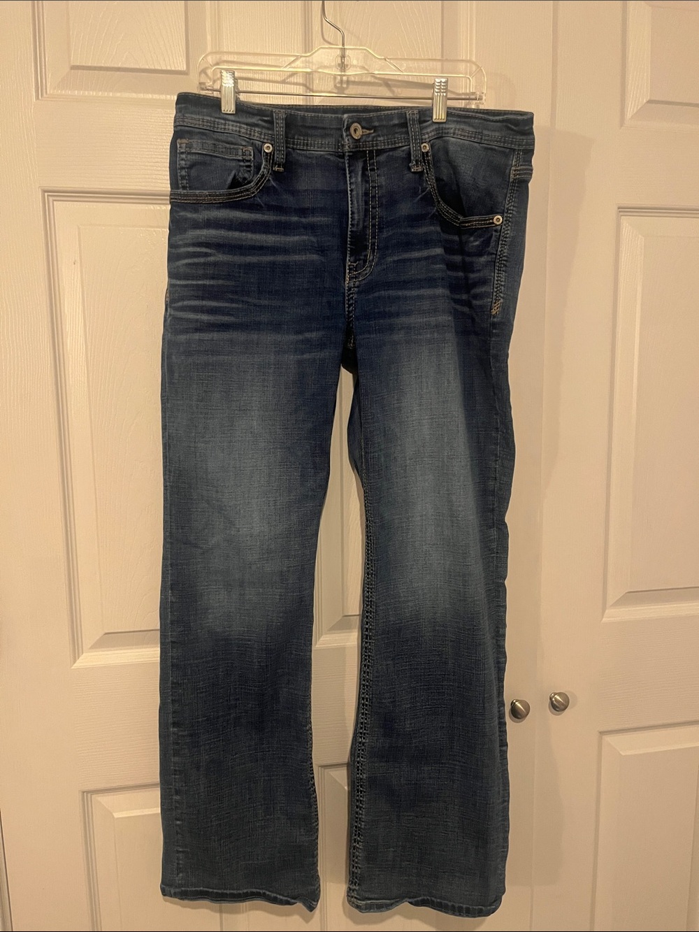 BKE Men’s Dark Blue Bootcut Jeans 36/32